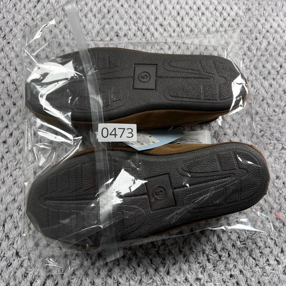 Cat Jack Brown Moccasin‎ Slippers Size 5 Kids Boys Girls Lined Cozy Warm